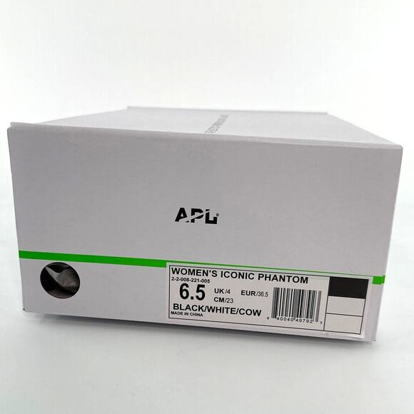 APL Women's Deep Brown White Cow Iconic Phantom Sneakers Size 6.5 - Picture 2 of 9